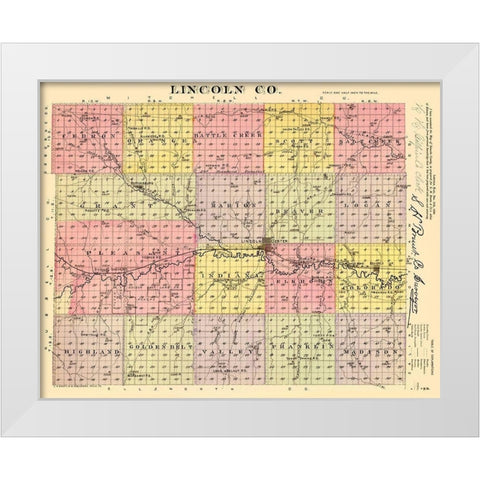 Lincoln Kansas - Everts 1887 White Modern Wood Framed Art Print by Everts
