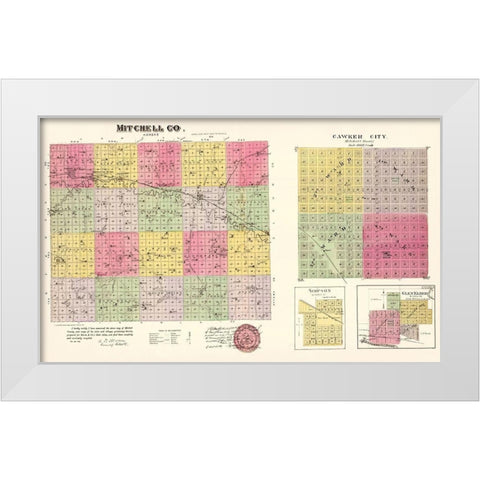 Mitchell Kansas - Everts 1887 White Modern Wood Framed Art Print by Everts