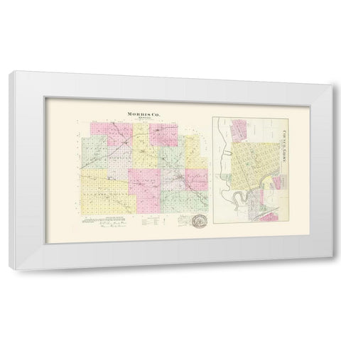 Morris Kansas - Everts 1887 White Modern Wood Framed Art Print by Everts