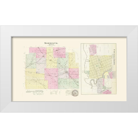 Morris Kansas - Everts 1887 White Modern Wood Framed Art Print by Everts