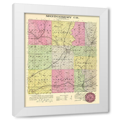 Montgomery Kansas - Everts 1887 White Modern Wood Framed Art Print by Everts