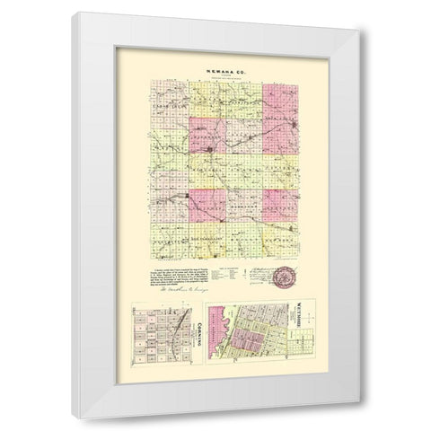 Nemeha Kansas - Everts 1887 White Modern Wood Framed Art Print by Everts