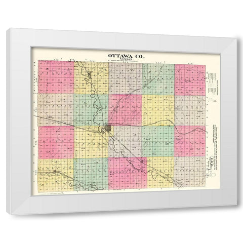 Ottawa Kansas - Everts 1887 White Modern Wood Framed Art Print by Everts