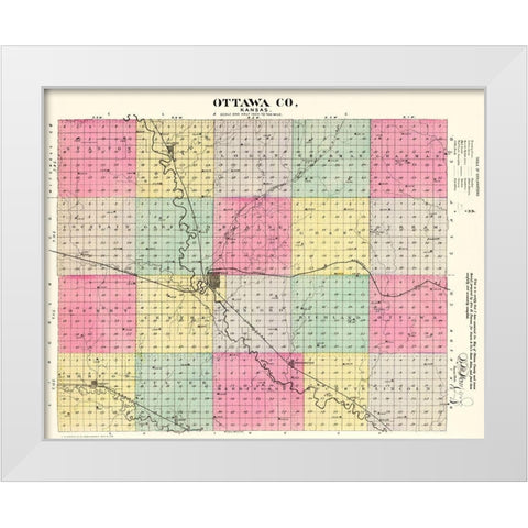 Ottawa Kansas - Everts 1887 White Modern Wood Framed Art Print by Everts