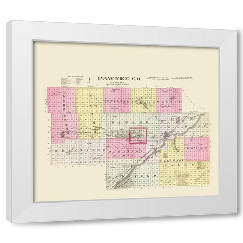 Pawnee Kansas - Everts 1887 White Modern Wood Framed Art Print by Everts