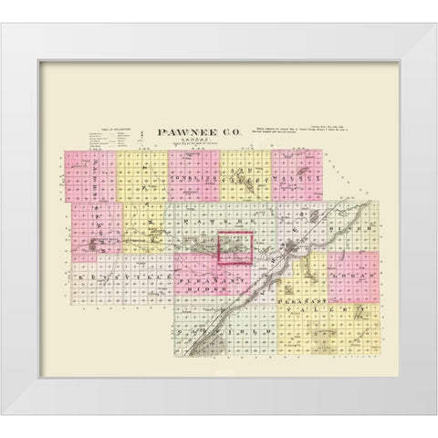 Pawnee Kansas - Everts 1887 White Modern Wood Framed Art Print by Everts