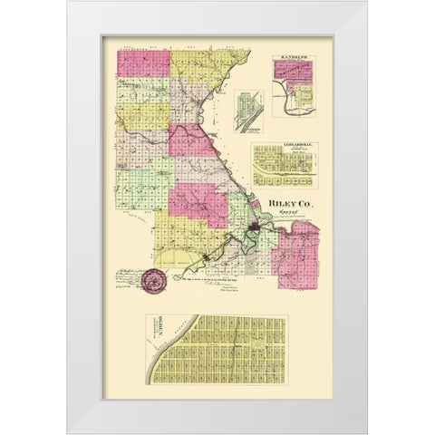 Riley Kansas - Everts 1887 White Modern Wood Framed Art Print by Everts