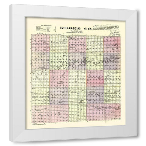 Rooks Kansas - Everts 1887 White Modern Wood Framed Art Print by Everts