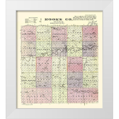 Rooks Kansas - Everts 1887 White Modern Wood Framed Art Print by Everts