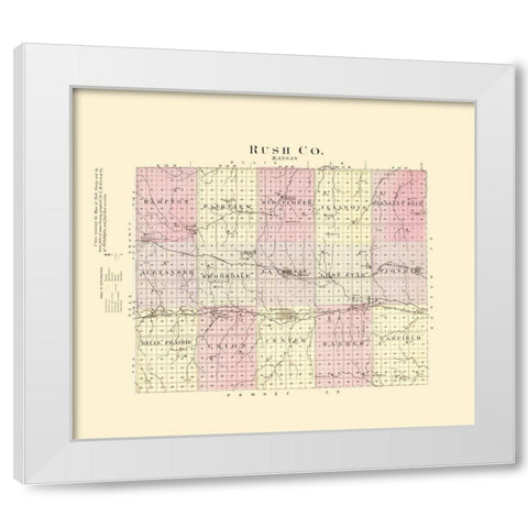 Rush Kansas - Everts 1887 White Modern Wood Framed Art Print by Everts