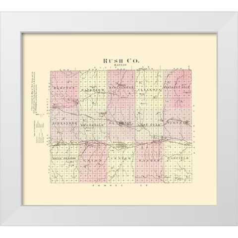 Rush Kansas - Everts 1887 White Modern Wood Framed Art Print by Everts