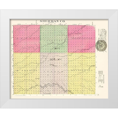 Sherman Kansas - Everts 1887 White Modern Wood Framed Art Print by Everts