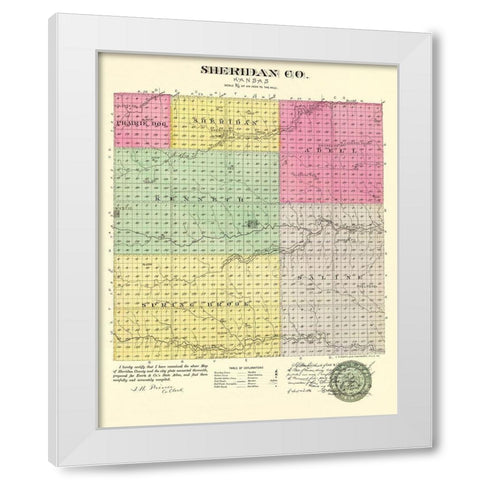 Sheridan Kansas - Everts 1887 White Modern Wood Framed Art Print by Everts