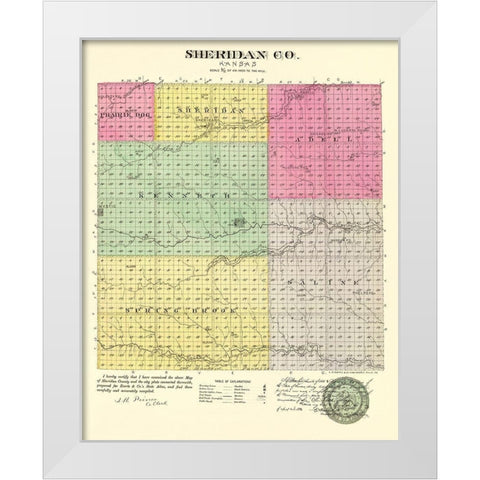 Sheridan Kansas - Everts 1887 White Modern Wood Framed Art Print by Everts