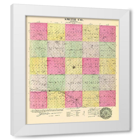 Smith Kansas - Everts 1887 White Modern Wood Framed Art Print by Everts