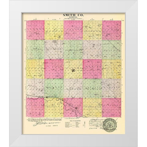 Smith Kansas - Everts 1887 White Modern Wood Framed Art Print by Everts