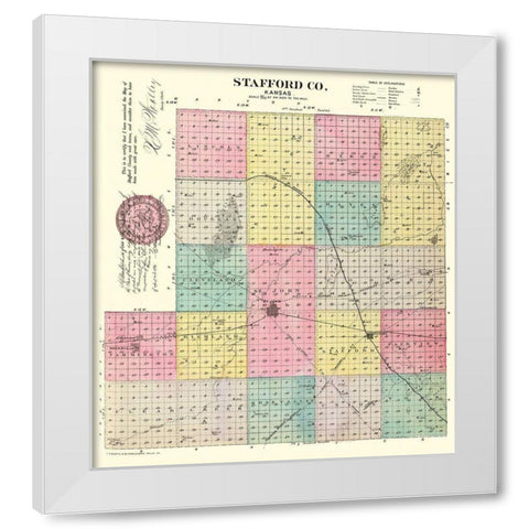 Stafford Kansas - Everts 1887 White Modern Wood Framed Art Print by Everts