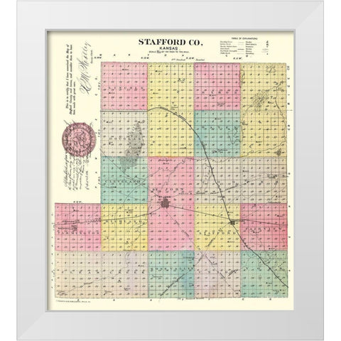 Stafford Kansas - Everts 1887 White Modern Wood Framed Art Print by Everts
