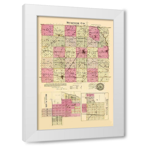 Sumner Kansas - Everts 1887 White Modern Wood Framed Art Print by Everts