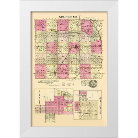 Sumner Kansas - Everts 1887 White Modern Wood Framed Art Print by Everts