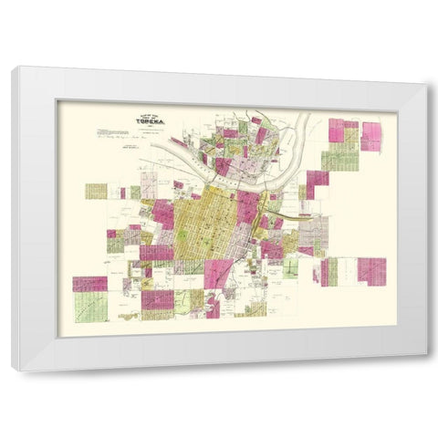 Topeka Kansas Landowner - Everts 1887 White Modern Wood Framed Art Print by Everts