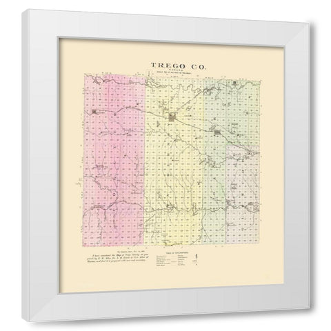Trego Kansas - Everts 1887 White Modern Wood Framed Art Print by Everts