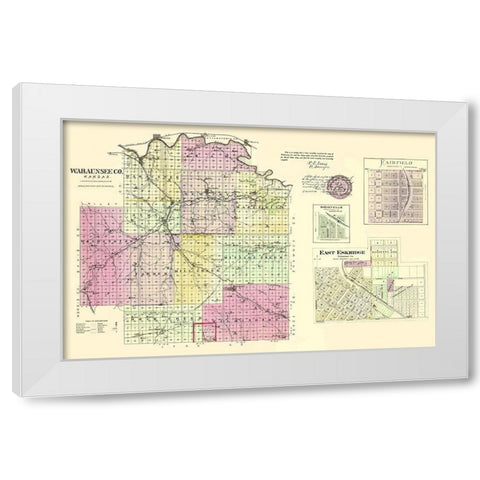 Wabaunsee Kansas - Everts 1887 White Modern Wood Framed Art Print by Everts