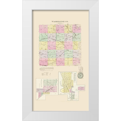 Washington Kansas - Everts 1887 White Modern Wood Framed Art Print by Everts