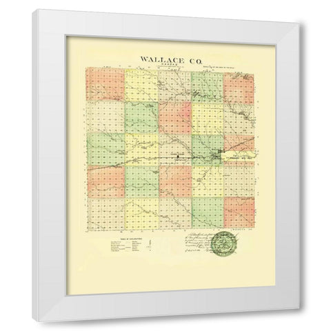 Wallace Kansas - Everts 1887 White Modern Wood Framed Art Print by Everts