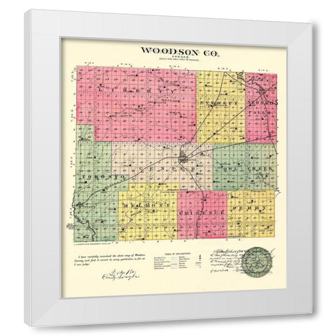 Woodson Kansas - Everts 1887 White Modern Wood Framed Art Print by Everts