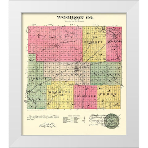 Woodson Kansas - Everts 1887 White Modern Wood Framed Art Print by Everts