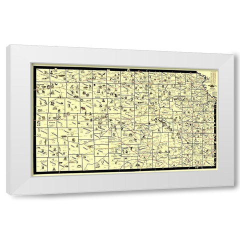 Kansas Railroad Routes - McEwen 1897 White Modern Wood Framed Art Print by McEwen