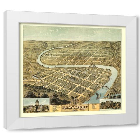 Frankfort Kentucky - Ruger 1871 White Modern Wood Framed Art Print by Ruger