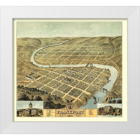 Frankfort Kentucky - Ruger 1871 White Modern Wood Framed Art Print by Ruger