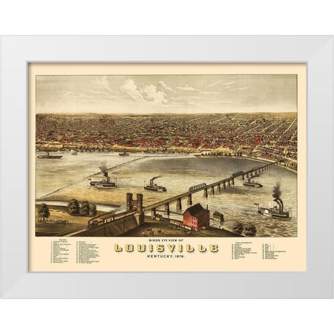 Louisville Kentucky - Ruger 1876 White Modern Wood Framed Art Print by Ruger