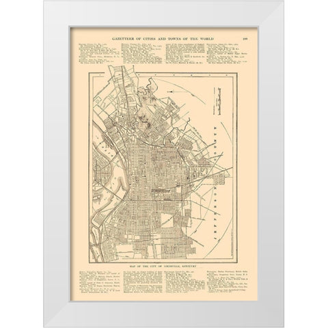Louisville  Kentucky - Reynold 1921 White Modern Wood Framed Art Print by Reynold