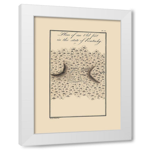 Old Fort In Kentucky - Collot 1796 White Modern Wood Framed Art Print by Collot