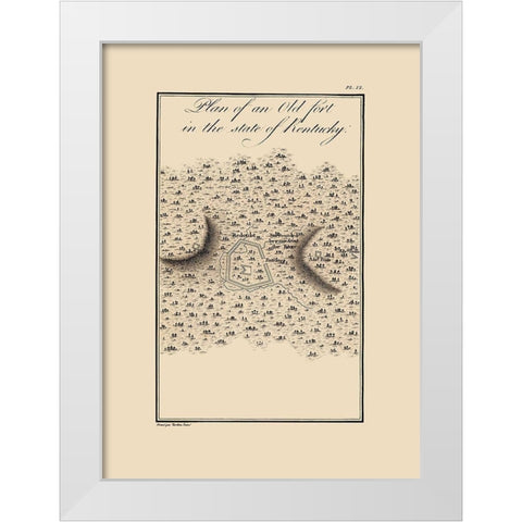 Old Fort In Kentucky - Collot 1796 White Modern Wood Framed Art Print by Collot