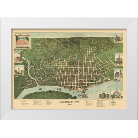 Paducah Kentucky - Kress 1889 White Modern Wood Framed Art Print by Kress