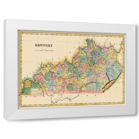 Kentucky - Lucas 1823 White Modern Wood Framed Art Print by Lucas