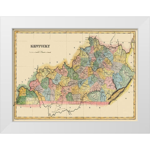 Kentucky - Lucas 1823 White Modern Wood Framed Art Print by Lucas