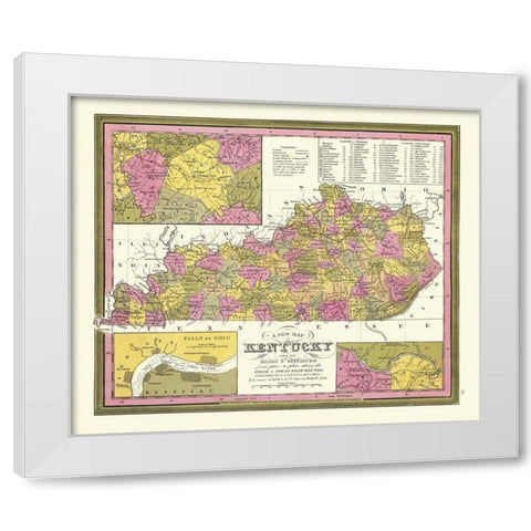 Kentucky - Mitchell 1846 White Modern Wood Framed Art Print by Mitchell