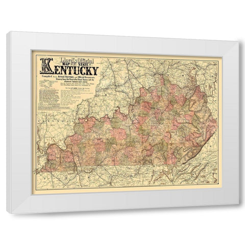Kentucky - Lloyd 1862 White Modern Wood Framed Art Print by Lloyd
