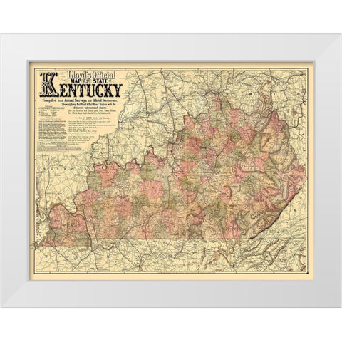 Kentucky - Lloyd 1862 White Modern Wood Framed Art Print by Lloyd