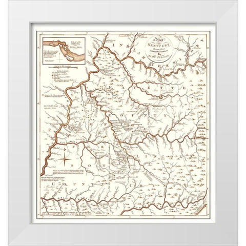 Kentucky - Stockdale 1794 White Modern Wood Framed Art Print by Stockdale