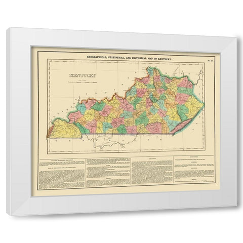 Kentucky - Carey 1822 White Modern Wood Framed Art Print by Carey