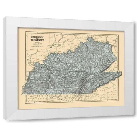 Kentucky, Tennessee - Morse 1845 White Modern Wood Framed Art Print by Morse
