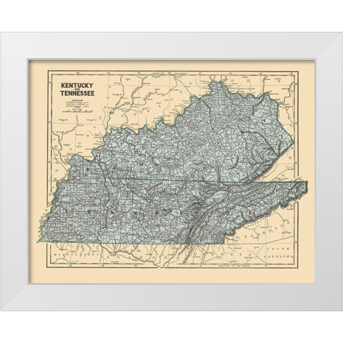 Kentucky, Tennessee - Morse 1845 White Modern Wood Framed Art Print by Morse