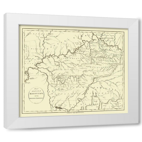 Kentucky - Smith 1795 White Modern Wood Framed Art Print by Smith