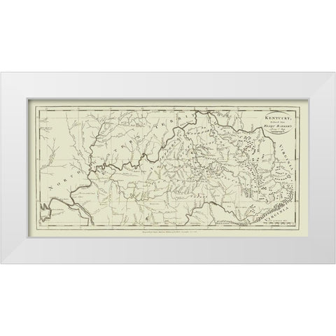 Kentucky - Carey 1795 White Modern Wood Framed Art Print by Carey